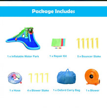 Load image into Gallery viewer, Super Fun Giant Crocodile Bouncy House Water Park With Water Slide | Climbing Wall | 7-in-1 | Splash Pool | Hours Of Fun All Summer Long | W 780W Blower