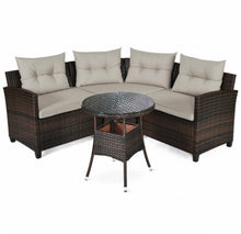 Load image into Gallery viewer, Very Comfortable 4 Piece Outdoor Patio Cushioned Rattan Furniture Sofa Set | Multipurpose | Heavy Duty Rattan | In 3 Colours