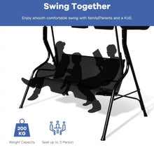 Load image into Gallery viewer, Super Relaxing 3 Person Outdoor Patio Canopy Swing With Cushioned Steel Frame | Porch Swing | Adjustable Canopy | High Weight Capacity