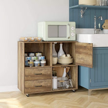 Load image into Gallery viewer, Elegant Wooden File Cabinet, Lateral Filing Cabinet Printer Stand W Wheels, 2 Drawers, Storage Shelves, Door Cabinet for Home, Office