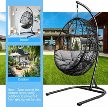 Load image into Gallery viewer, Outdoor / Indoor Patio Egg Swing Chair W/ Stand, Cushion, Pole, Basket - Heavy Duty Chair | Very Comfy Cushions | Hammock | Comes In 2 Colours | Holds 250lbs