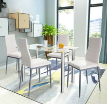 Load image into Gallery viewer, Elegant Durable 5-Piece Dining Set With 4 PVC Heavy Duty Leather Chairs | Soft Cushions | Easy Assembly