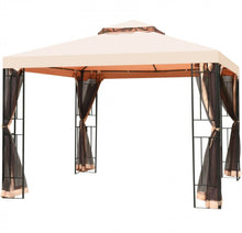 Load image into Gallery viewer, Very Elegant 10x10ft 2-Tier Vented Metal Gazebo Canopy With Mosquito Netting For Patio | Heavy Duty | Dual Roof
