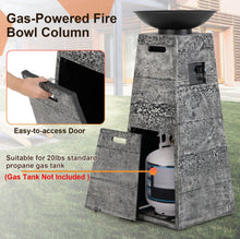 Load image into Gallery viewer, Elegant Heavy Duty 48 Inch Propane Fire Bowl Column With Beautiful Lava Rocks & PVC Cover | Easy Access Door | Easy On/Off Switch | Patio Fire Pit