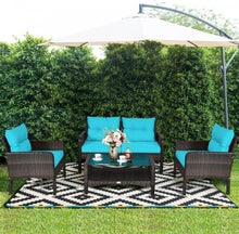 Load image into Gallery viewer, Elegant 4-Piece Patio Conversation Set Outdoor Rattan Wicker Furniture With Comfy Cushions | Easy Assembly | Heavy Duty