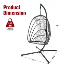 Load image into Gallery viewer, 2025 Hanging Super Duty Foldable Egg Swing Patio Chair With Stand & Cushion Pillow | Swing Hammock | Holds 265lbs | Indoor / Outdoors