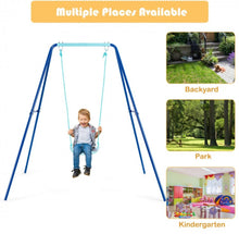 Load image into Gallery viewer, Super Fun Heavy Duty Outdoor Kids Swing Set | Strong Frame | Ground Stakes | Easy Assembly | Holds 110lbs | Great For Any Playground