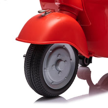 Load image into Gallery viewer, Super Cool Elegant 2025 Vespa Kids Ride On Car Motorcycle Vespa 1 Seater Scooter 12V | Music | USB Ready | LED Lights