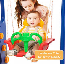 Load image into Gallery viewer, Super Fun 3-in-1 Very Colourful Children Playground Set | Slide | Climbing Stairs | Basketball Net | Swing