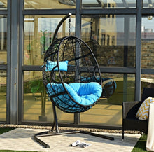 Load image into Gallery viewer, Outdoor / Indoor Patio Egg Swing Chair W/ Stand, Cushion, Pole, Basket - Heavy Duty Chair | Very Comfy Cushions | Hammock | Comes In 2 Colours | Holds 250lbs