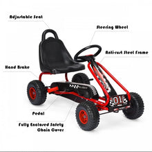 Load image into Gallery viewer, 2025 Super Cool Upgraded 4 Wheel Pedal Powered GoKart Ride On Car | Adjustable Seat | Heavy Duty Seat | Enclosed Chain For Safety