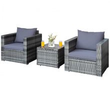 Load image into Gallery viewer, Heavy Duty Elegant Very Comfortable 3 Piece Patio Rattan Furniture Bistro Sofa Couch Set With Thick Cushions