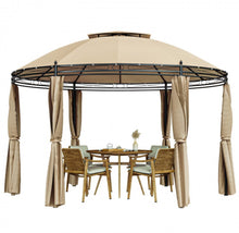 Load image into Gallery viewer, Heavy Duty Elegant 11.5 FT Outdoor Patio Round Dome Gazebo Canopy Shelter With Double Roof | Steel | Premium Polyester | Water Resistant