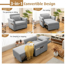 Load image into Gallery viewer, Heavy Duty Modern & Elegant 3-in-1 Pull-Out Convertible Adjustable Reclining Sofa Couch Bed | 6 Side Pockets | Smooth Wheels | High Quality Material