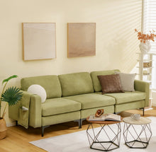 Load image into Gallery viewer, Heavy Duty Elegant 3-Seater Sectional Sofa Couch With Armrests | Storage Compartment | Metal Legs | Easy Assembly | Holds 1980Lbs | Linen or Leather Fabric