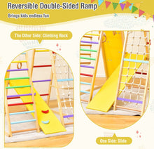 Load image into Gallery viewer, Super Cool Wooden 8-in-1 Kids Jungle Gym Playground | Monkey Bars | Climbing | Ladder | Swing | Rings | Slide | Holds 530lbs | Playground