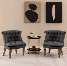 Load image into Gallery viewer, Heavy Duty Gorgeous Comfortable Modern Set Of 2 Upholstered Armless Classic Slipper Chairs | Beechwood Legs | Easy Install | Each Chair Holds 330lbs