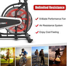 Load image into Gallery viewer, Heavy Duty Upright Air Bike Fam Exercise Bike With Clear LCD Display, Unlimited Résistance, Adjustable Seat, Holds 243lbs, Built in Heavy Duty Wheels For Transport