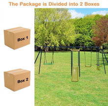 Load image into Gallery viewer, Super Fun 7-in-1 A Shaped Playground | Saucer Swing | U Shape Swing | Gym Rings | 2 Person Glide | Basketball Hoop | Slide | Monkey Bars