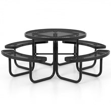 Load image into Gallery viewer, Heavy Duty 8-Person Outdoor Dining Set Picnic Table, 45 Inch Patio Table & Bench | Rust, Water Resistant With Umbrella Hole