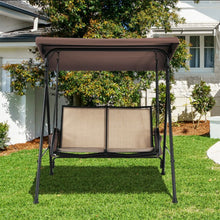 Load image into Gallery viewer, Super Relaxing 2 Person Patio Porch Swing With Adjustable Canopy Storage Pockets | Heavy Duty | Water Resistant