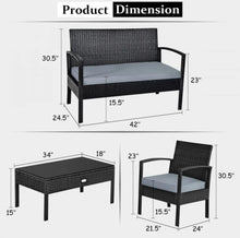 Load image into Gallery viewer, Very Relaxing & Elegant 4 Piece Patio Furniture Set Cushioned With Love Seat | Table