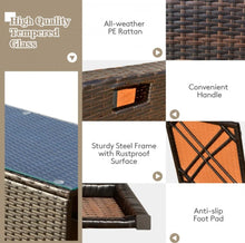 Load image into Gallery viewer, Elegant 9 Pieces Patio PE Wicker Patio Furniture Sectional Set | 50,000 BTU Fire Pit Table | 6 Colours | Storage | Cover | Very Comfortable