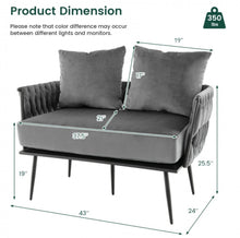 Load image into Gallery viewer, Heavy Duty Elegant Modern Love Seat Sofa Couch Upholstered Dutch Velvet Sofa Couch | Thick Cushion | 2 Comfy Pillows | Holds 350lbs