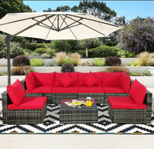 Load image into Gallery viewer, Super Elegant & Relaxing 7 Piece Patio Furniture Rattan Set With Sectional Sofa | Cushions