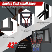 Load image into Gallery viewer, Super Cool Shatterproof Backboard Basketball Net Hoop With (2) Nets | Height Adjustable | Heavy Duty | Indoor | Outdoor | Easy Set Up | Sturdy Base