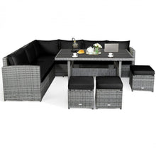 Load image into Gallery viewer, Very Relaxing Heavy Duty 7-Piece Cushiony Outdoor Furniture Wicker Sectional Sofa Patio Set With Dining Table