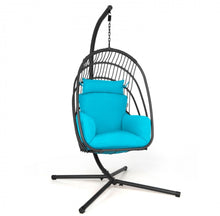 Load image into Gallery viewer, 2025 Hanging Super Duty Foldable Egg Swing Patio Chair With Stand & Cushion Pillow | Swing Hammock | Holds 265lbs | Indoor / Outdoors