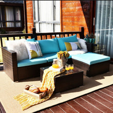 Load image into Gallery viewer, Super Relaxing 5 Pieces Patio Rattan Sectional Furniture Set With Cushions | Coffee Table