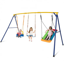 Load image into Gallery viewer, Super Fun Play Set Playground For Kids | 3 Different Swings: Belt Swing, Swing Seat, Platform Swing | Heavy Duty