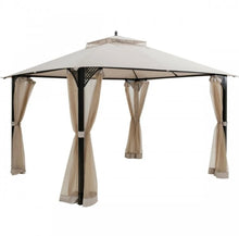 Load image into Gallery viewer, Elegant Heavy Duty Sturdy Design 12x10 FT Outdoor Double Top Patio Gazebo With Netting | Double Vented Roof | Sun-Proof & Waterproof Design