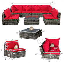 Load image into Gallery viewer, Super Elegant & Relaxing 7 Piece Patio Furniture Rattan Set With Sectional Sofa | Cushions