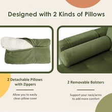 Load image into Gallery viewer, Heavy Duty Very Comfortable 2 Seater Modern Love-seat Sofa Couch With 2 Bolsters, Side Storage Pocket | Holds 1320lbs | Thick Cushions