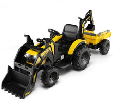 Load image into Gallery viewer, 2025 Heavy Duty 12V Excavator 3-in-1 Ride On Toy 1 Seater With Shovel, Bucket, Trailer, Rubber Tires, Cup Holder, LED Lights, Digging Bucket, Remote