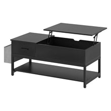 Load image into Gallery viewer, Elegant Lift Top Coffee Table with Storage Drawer, Hidden Compartment, Side Pouch for Home, Living Room | Heavy Duty (Black)