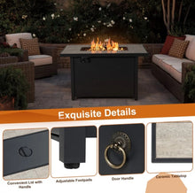 Load image into Gallery viewer, Very Relaxing Heavy-duty 42 Inch 60,000 BTU Propane Fire Pit Table With Ceramic Tabletop | Protective Cover | Lava Rocks | Gas Regulator