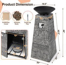 Load image into Gallery viewer, Elegant Heavy Duty 48 Inch Propane Fire Bowl Column With Beautiful Lava Rocks & PVC Cover | Easy Access Door | Easy On/Off Switch | Patio Fire Pit