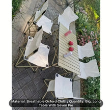 Load image into Gallery viewer, Heavy Duty Portable Foldable Table & Chair Set For Outdoors, Indoors, Patio Furniture, Picnic, Camping, Fishing, EggRoll Table, Travel Set, Seats 6