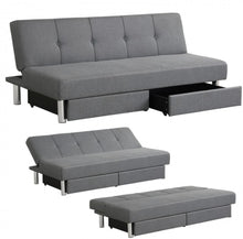 Load image into Gallery viewer, Heavy Duty Modern Built For Comfort Spacious 3 Seater | Convertible Sofa Couch Bed With 2 Large Drawers, 3 Adjustable Angles | Holds 530 lbs | 3 Settings