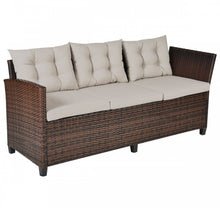 Load image into Gallery viewer, Elegant Comfortable Heavy Duty 3-Piece Hand-Woven Rattan, Wicker Outdoor Patio Sofa Furniture Set With Dining Table