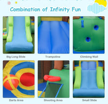 Load image into Gallery viewer, Super Fun Jungle Theme Bouncy Castle House With 750W Blower | Heavy Duty | Waterproof | Indoor | Outdoor | Tear Resistant | Trampoline | Climbing Wall | Long Slide
