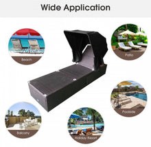 Load image into Gallery viewer, Very Relaxing Heavy Duty Adjustable Outdoor Patio Chaise Cushioned Lounge Chair With Folding Canopy | High Quality | PE Rattan