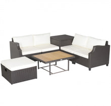 Load image into Gallery viewer, Super Relaxing Heavy Duty 7-Piece Hand Woven Wicker Patio Outdoor Furniture Set Elegant Acacia Wood Coffee Table