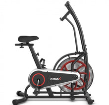 Load image into Gallery viewer, Heavy Duty Upright Air Bike Fam Exercise Bike With Clear LCD Display, Unlimited Résistance, Adjustable Seat, Holds 243lbs, Built in Heavy Duty Wheels For Transport