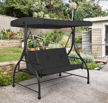 Load image into Gallery viewer, Super Elegant 3 Person Outdoor Patio Swing Hammock With Adjustable Tilt Canopy | 5 Colours | Soft Cushions | Heavy Duty | Holds 530lbs