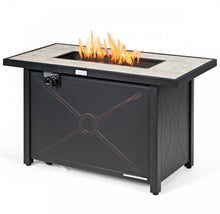 Load image into Gallery viewer, Very Relaxing Heavy-duty 42 Inch 60,000 BTU Propane Fire Pit Table With Ceramic Tabletop | Protective Cover | Lava Rocks | Gas Regulator